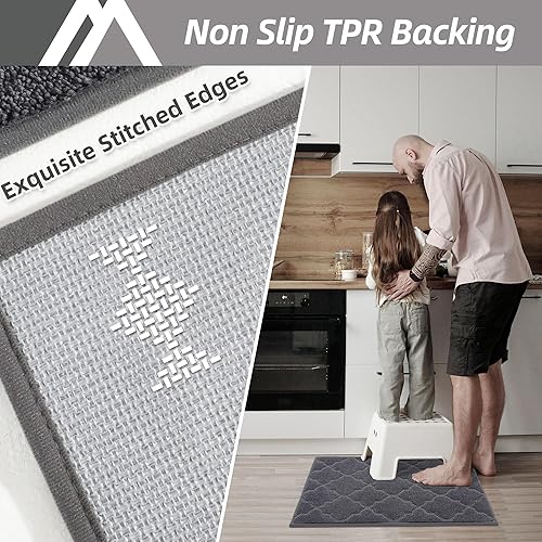 Miniatura 140 de COSY HOMEER Tapetes suaves de cocina para el frente del fregadero, alfombras súper absorbentes y tapete antideslizante de 20 x 59 pulgadas, lavable