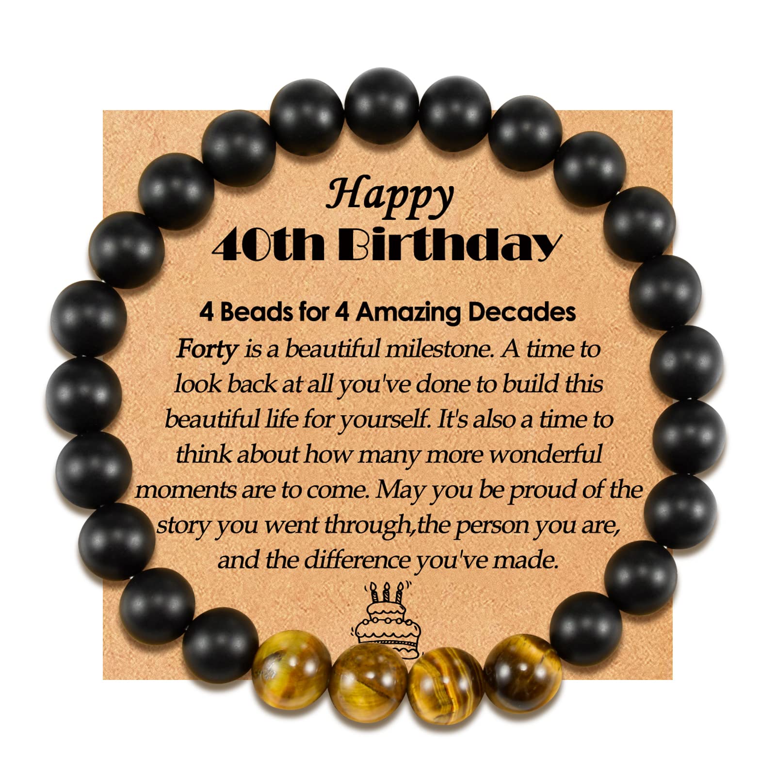 YELUWA 21°30°40°50°60°Regali di Compleanno per Lui Bracciale di Pietre Naturali per Padre Figlio Nonno Fratello Fidanzato Marito Anniversario San Valentino Festa del Papà Regalo di Laurea