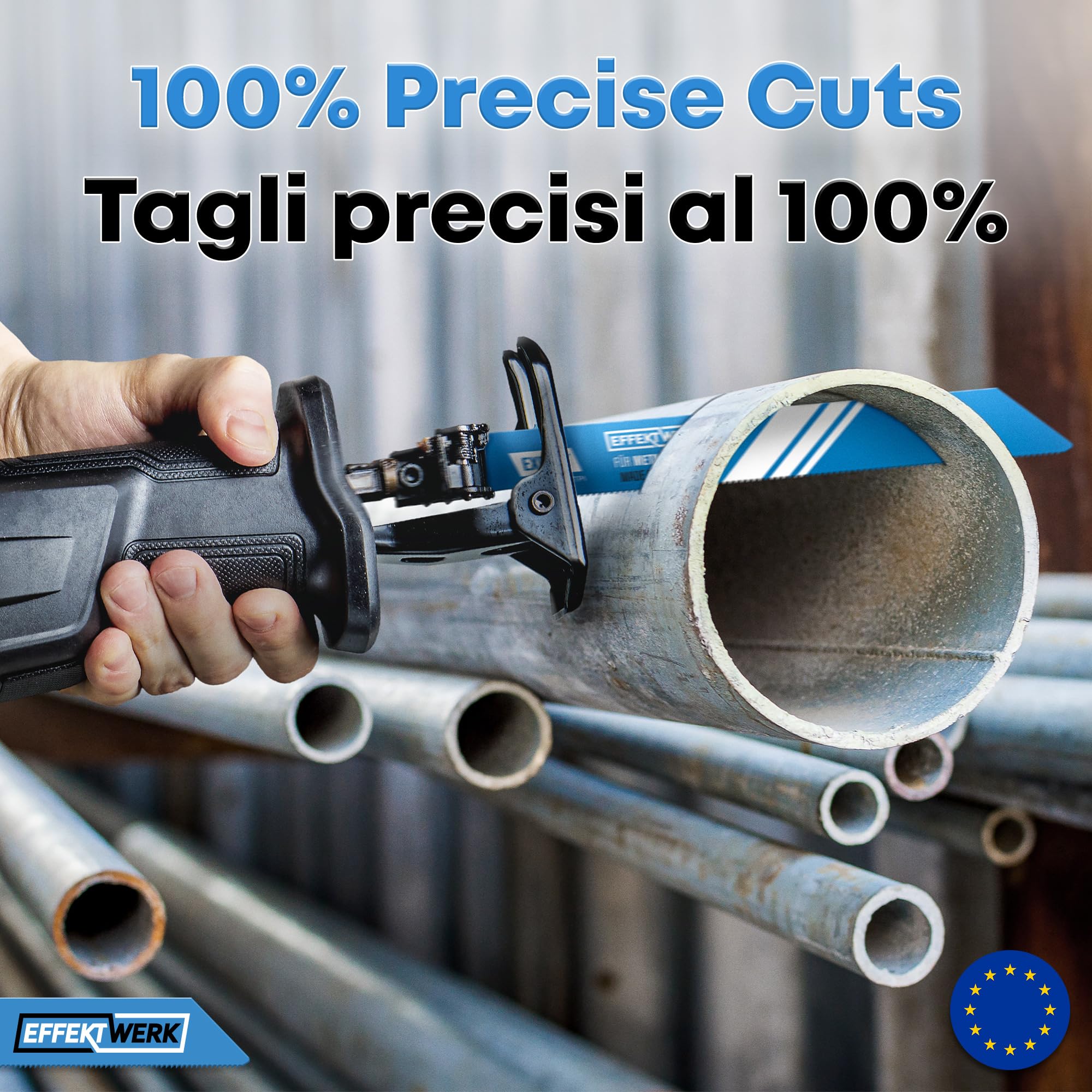Lame per sega universale per metallo (5 pezzi), set di lame per sega a sciabola per il taglio del metallo, lame per sega a sciabola in acciaio bimetallico con 18 TPI (denti per pollice)