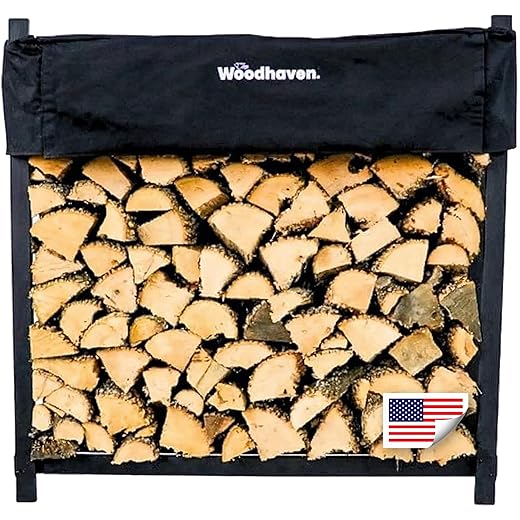 Woodhaven The 4 Foot Firewood Log Rack with Cover
