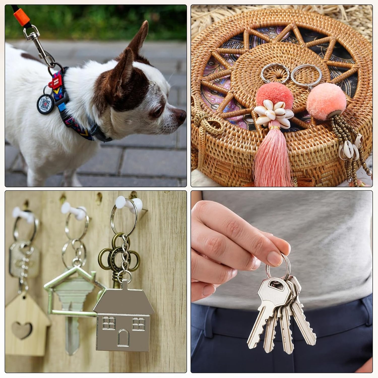 1000 PCS Split Key Rings 1 inch (25mm) Silver Key Chain Rings Bulk for Keychain and Crafts