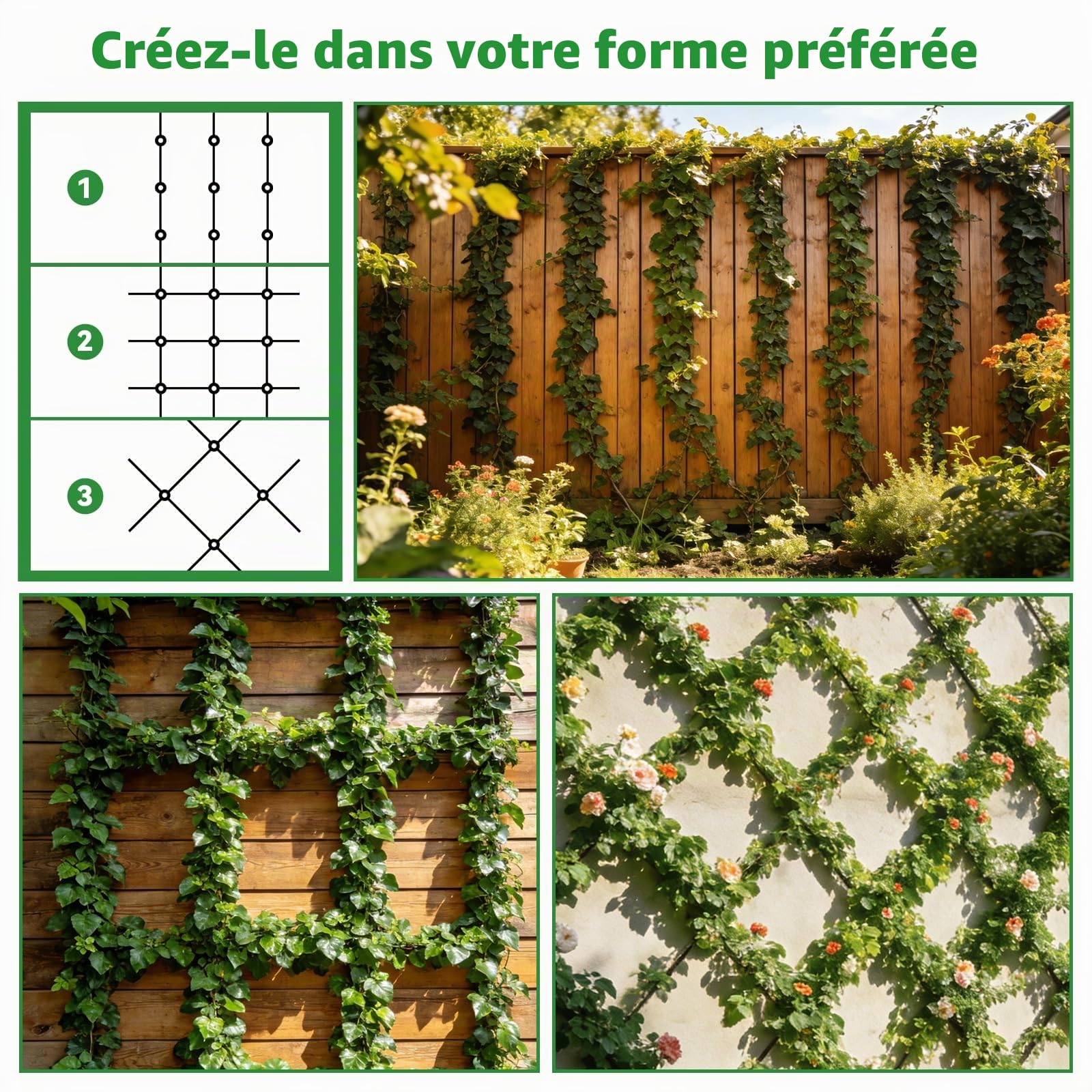 Kalolary 12 pièces T316 5/64" à 1/8" Kit Treillis Métallique pour Jardin