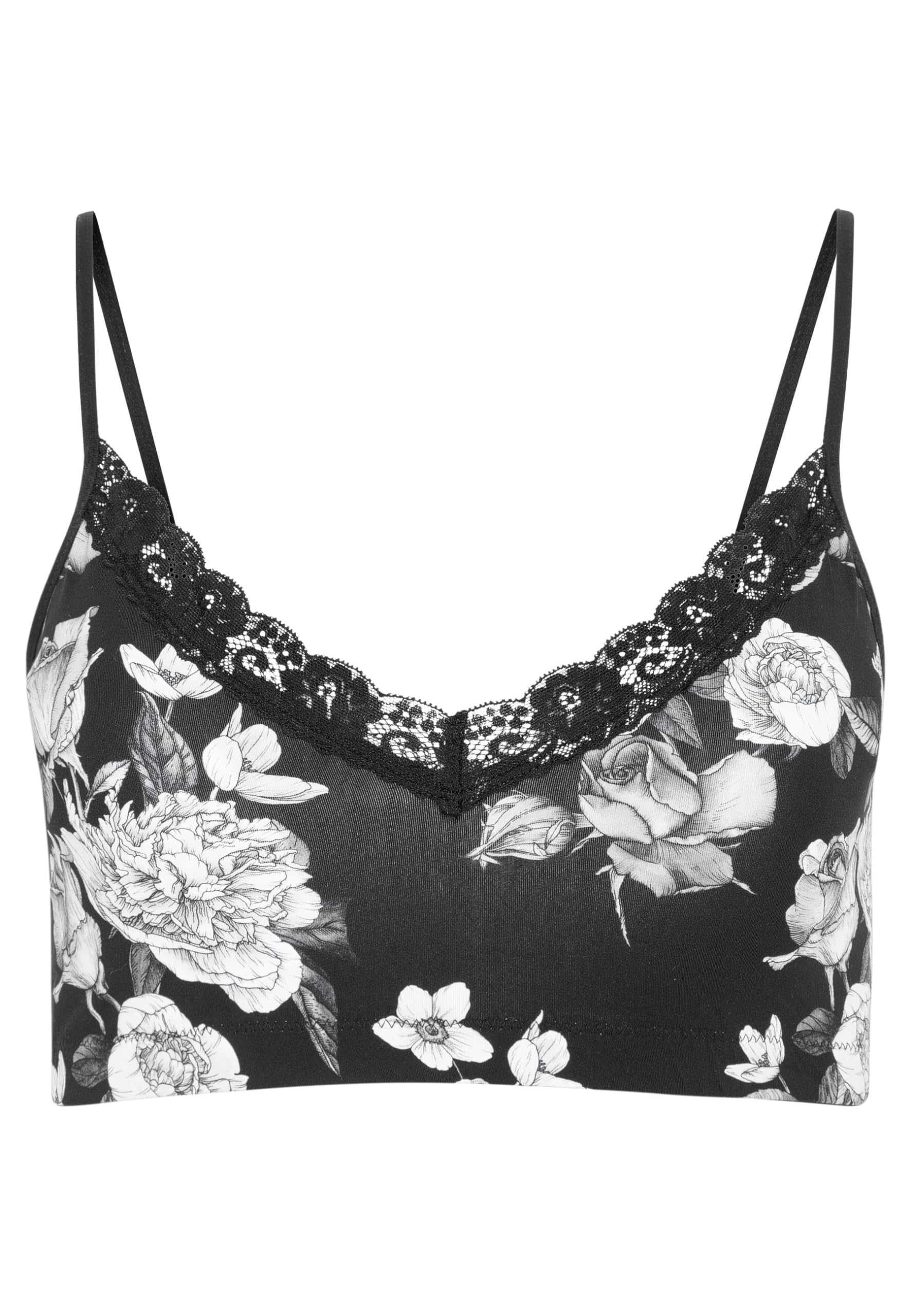 Jockey Women's Parisienne Padded Bralette, Black Allover, L