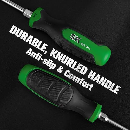 Miniatura 6 de SK Juego de destornilladores magnéticos de 6 piezas, acero S2, 3 destornilladores ranurados y 3 destornilladores Phillips, mango SureGrip
