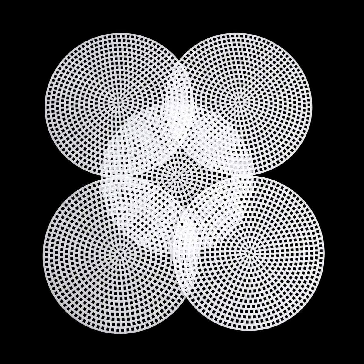Exceart 20pcs Plastic Canvas DIY Canvas Shape for Cross Stitch Embroidery Needlepoint Craft Needlepoint Mesh Art Project Round 11.5cm