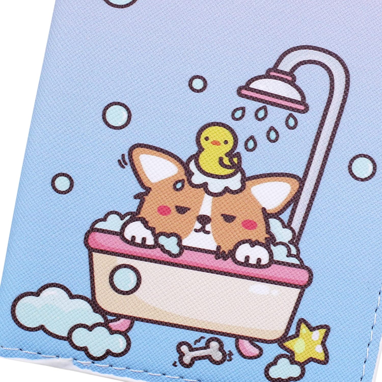 Cute Cat Puppy Passport Holder Waterproof Faux Leather Passport Cover Card Case Travel Wallet for Kids Teens Adults