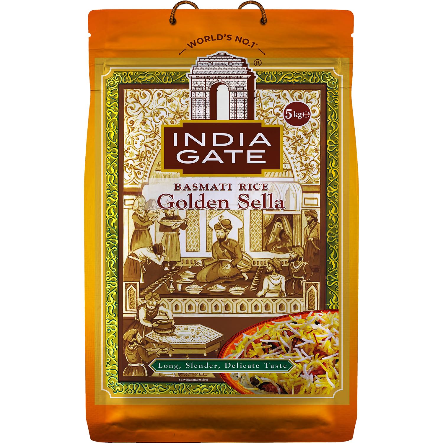 INDIA GATE - Golden Sella Basmati Reis - 4 X 5 KG - Multipack