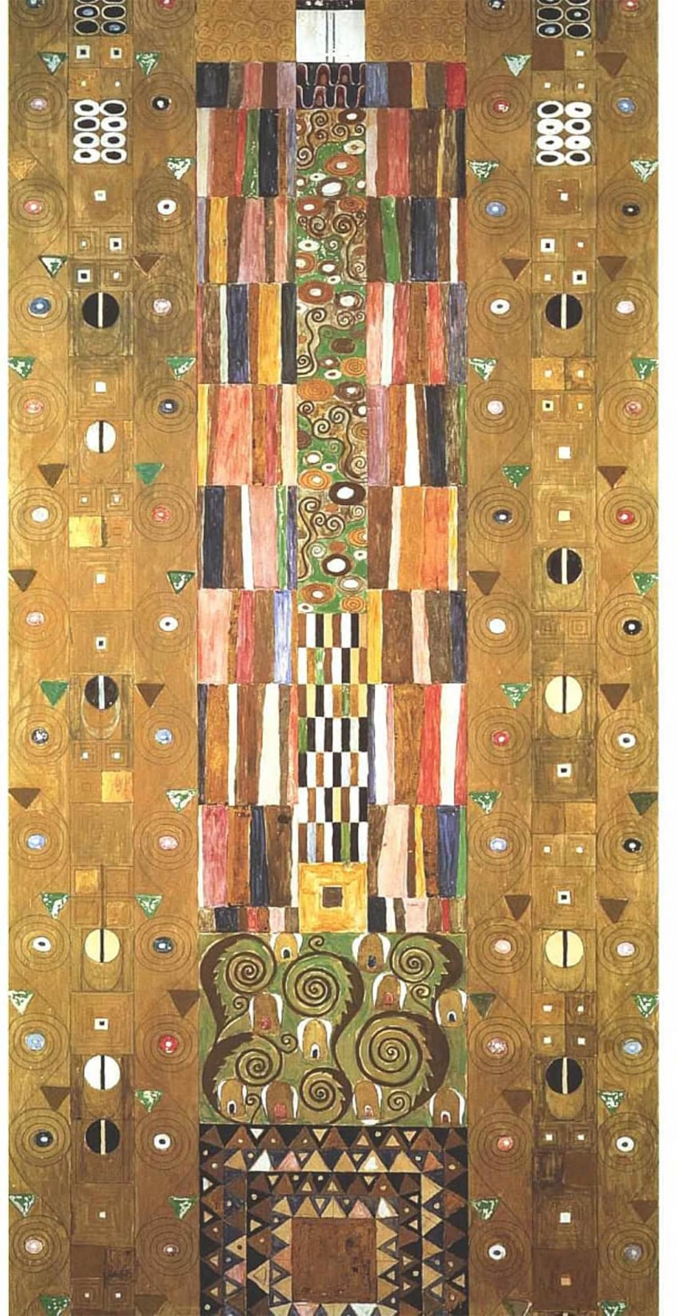 SERENDIPITP Abstract Painting Mural Print Picture Wall Decor Painting Werkvorlage Zum Stocletfries Zum Ende Der Mauer by Gustav Klimt Vintage Wall Artwork for Home Decor 60x90cm