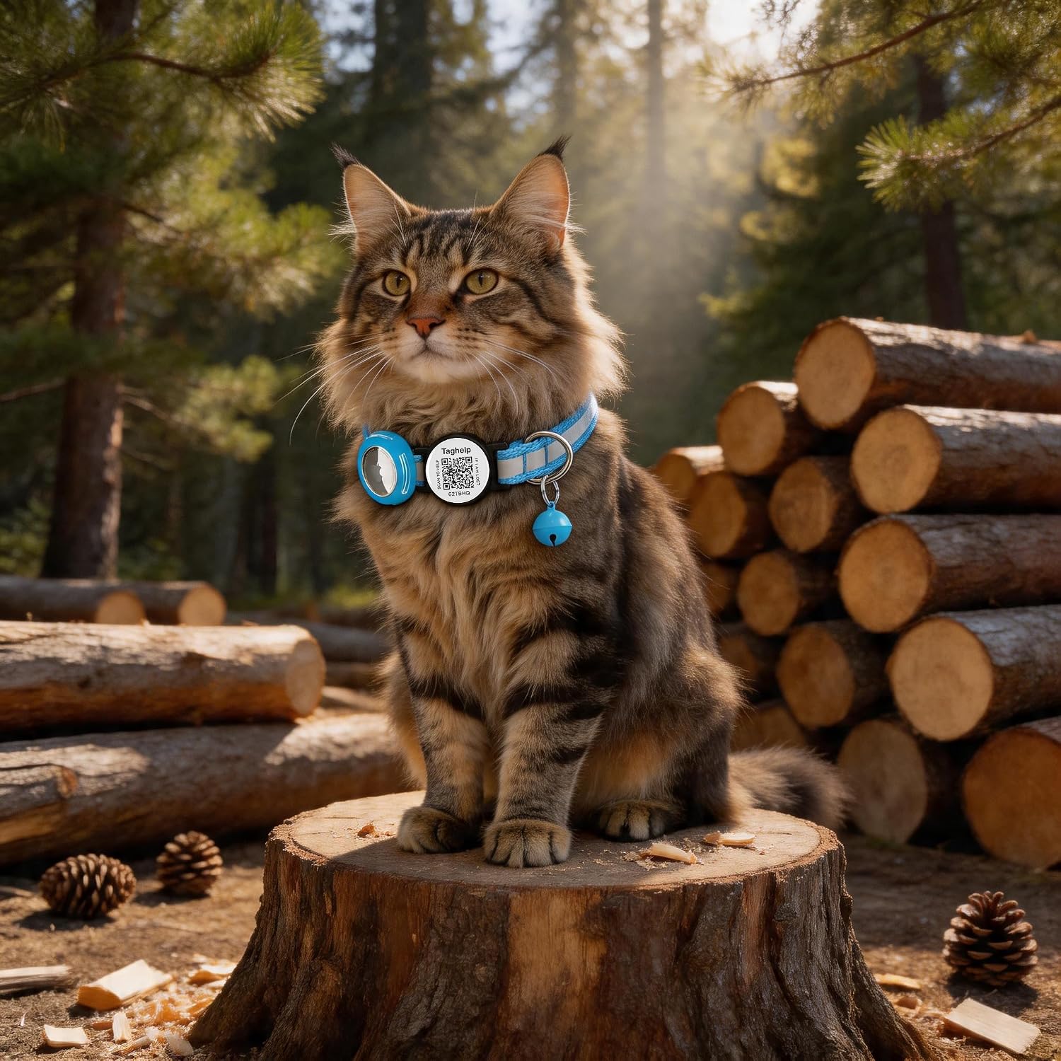3 Pack-Waterproof Airtag Holder Cat Collar - Lightweight Kitten Collar for Apple Air Tag, Smart ID Tag - Solid & Safe, Reflective, Breakaway with Transparent Holder for GPS Tracker (3-Pack A) image 2