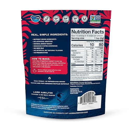 Miniatura 3 de Laird Superfood Creamer - Crema en polvo vegana original para el café, 8 onzas