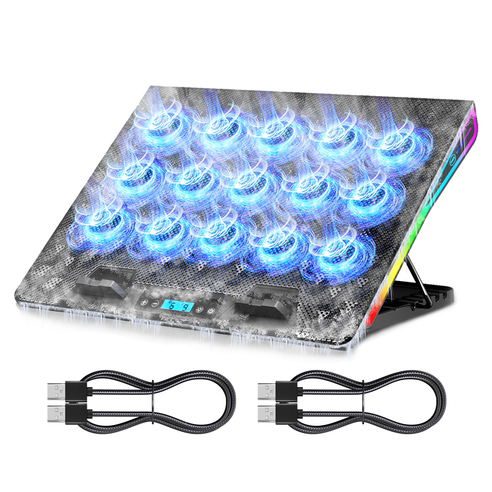 AICHESON Gaming Laptop Cooling Pad and 2 USB A to A Cable Set