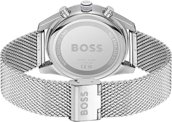BOSS Chronograph Quartz Watch for Men SKYTRAVELLER Collection with Leather or Stainless Steel Strap