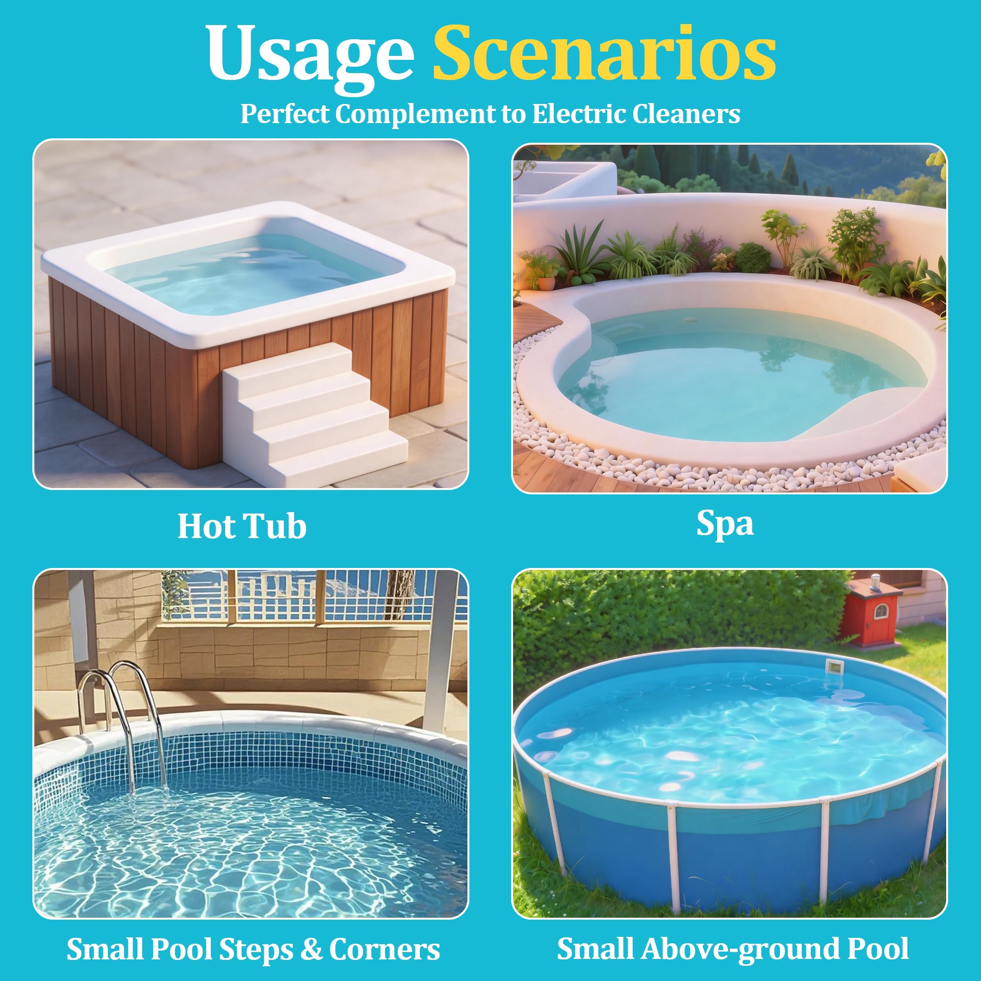 Aspirateur de spa manuel pour jacuzzi, sans pompage, sans piles ni électricité, alimenté par la pression de l'eau, aspirateur aspirateur ramasse les feuilles, le sable et les débris, avec poignée