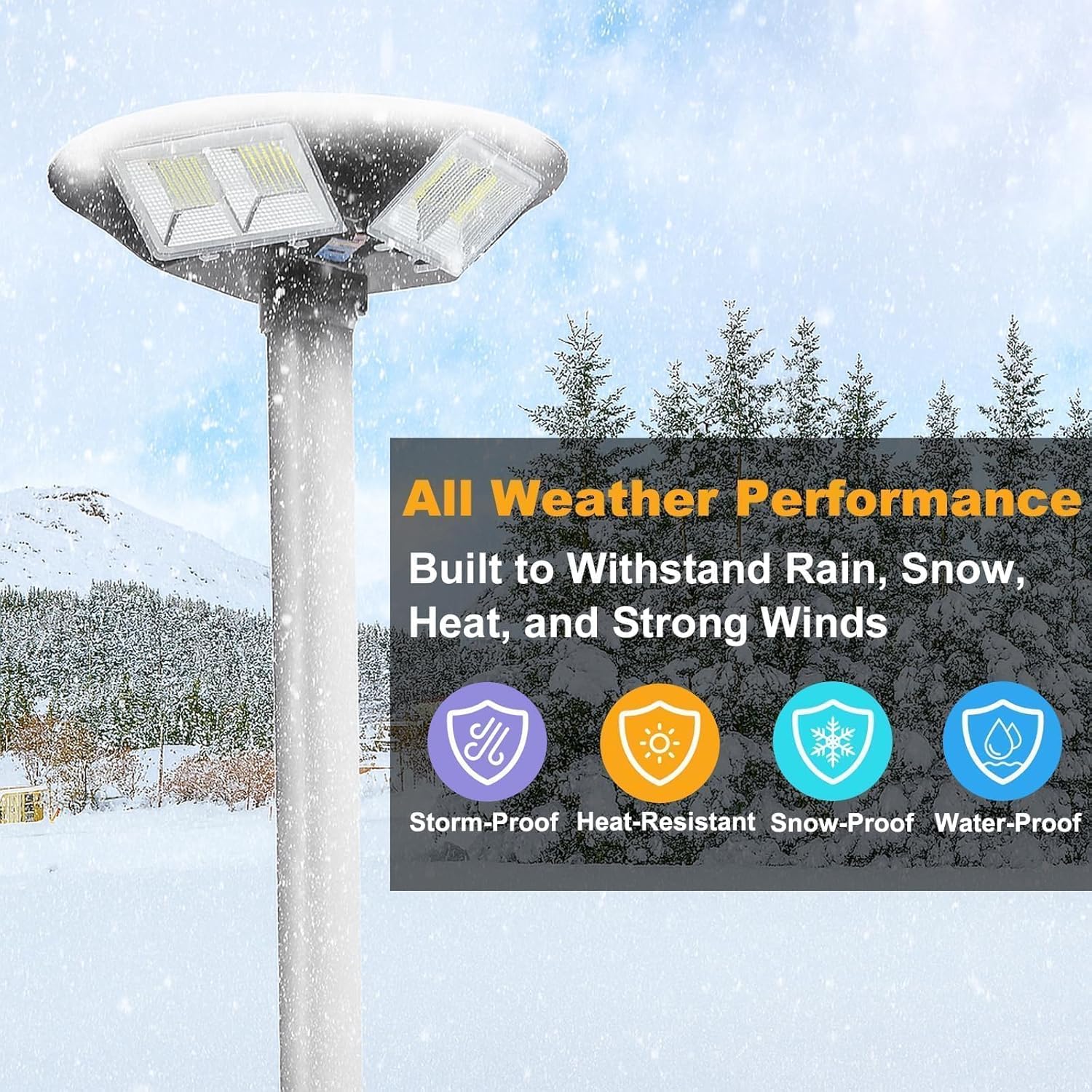 Solar Lamp Post Light, 100 Inch Heavy Duty Solar Pole Lights with Dusk to Dawn, Motion Sensor, Remote, Timer, Waterproof Solar Lights Outdoor for Patio, Yard, Garden, Pathway, Street