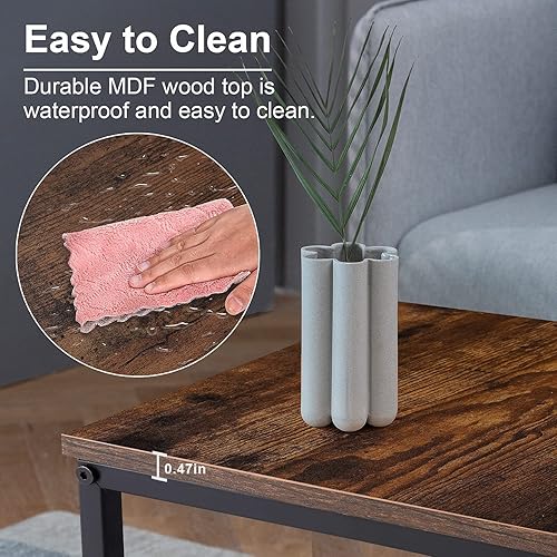 Miniatura 7 de Juego de 2 mesas auxiliares anidables, mesa auxiliar para exteriores, mesas auxiliares industriales para sala de estar y dormitorio (blanco)