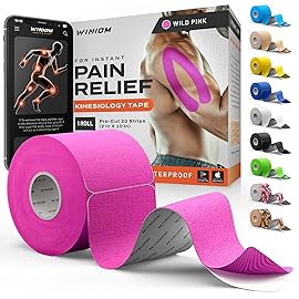 Kinesiology Tape-Incredible Support for Athletic Sports and Recovery + Free Taping Guide - Pre-Cut 2 inch 16.4 feet (Wild Pink + Free Taping Guide, 1 Pack)