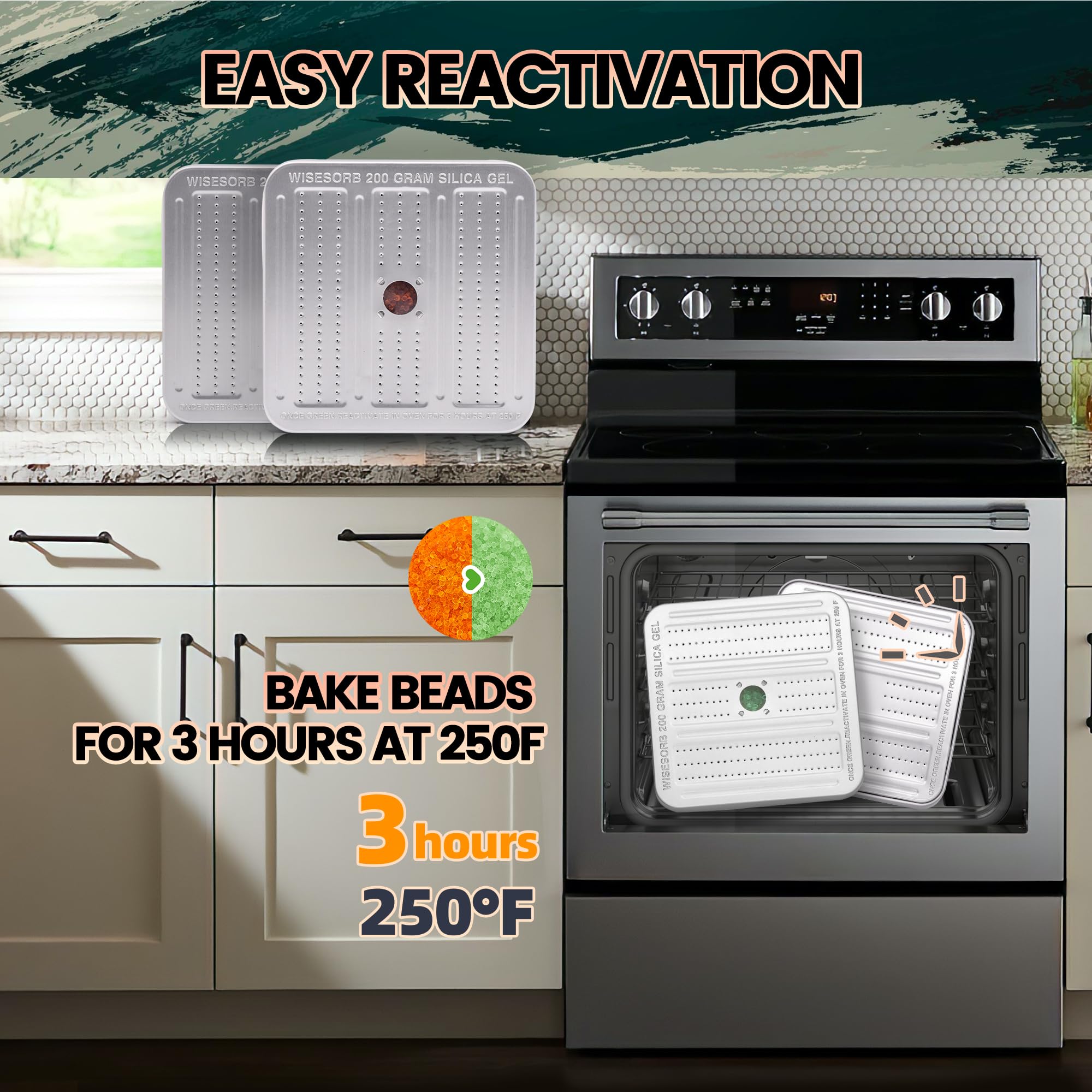 Wisesorb 200 Gram 10 Pack Gun Safe Dehumidifier, Reusable Silica Gel Dehumidifier