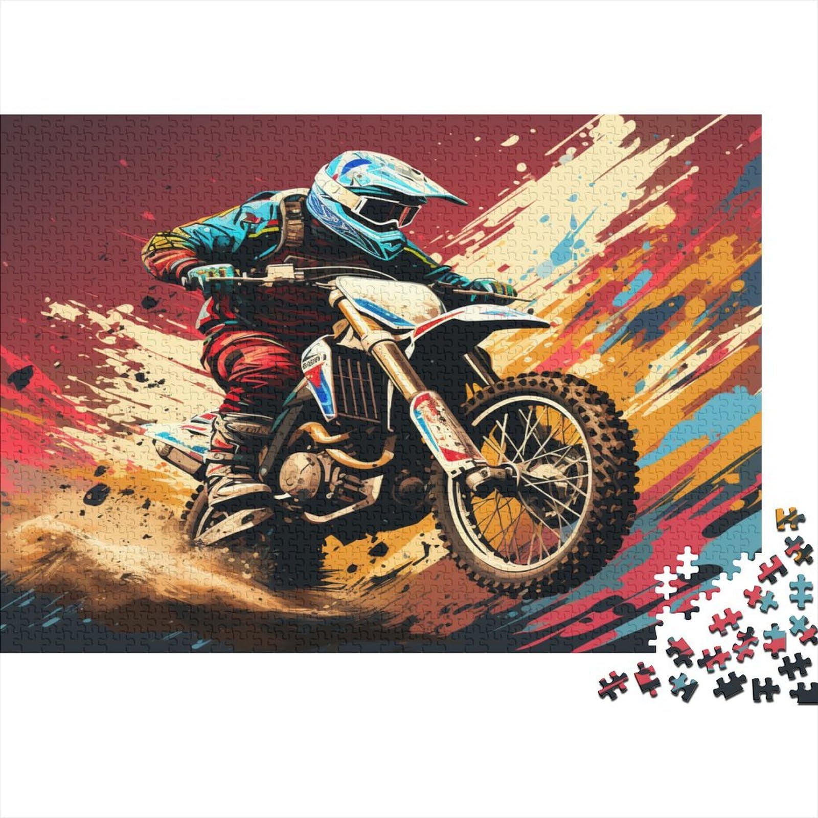Dirt Bike Puzzles Puzzle 1000 elementów, Puzzle dla dorosłych, Puzzle - Wysokiej jakości nadruk 1000 sztuk (75 x 50 cm)