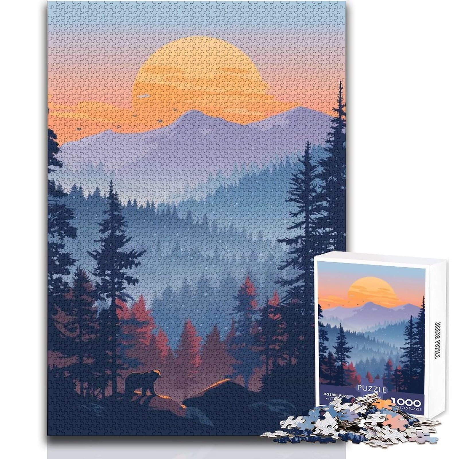 Jigsaw Puzzles for Teenagers 1000 Piece Boreal Forest Toy Intellectual Game Difficult Hard Toy Wall Decor Size 38x26cm