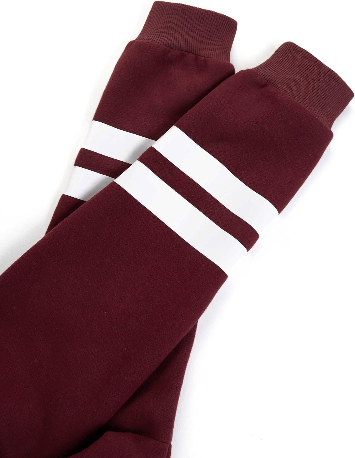 SweatyRocks Sweatshirt Pullover Fleece Drop Shoulder Striped Hoodie Burgundy X-Large