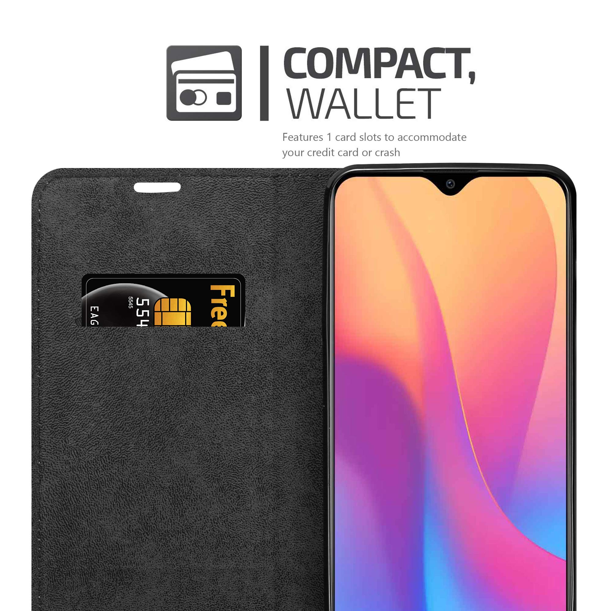 Cadorabo Custodia Libro Per Xiaomi Redmi 8A: Portafoglio Con Vani Carte E Chiusura Magnetica