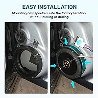 Vista 6 de NuIth Soporte de adaptador de altavoz de puerta 6.5 con conector de arnés de cableado de altavoz para VW Volkswagen Passat 1998-2016, Golf