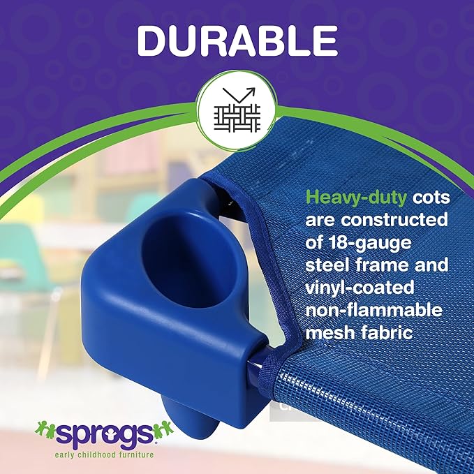 Catres Apilables para Guardería Sprogs 6 Pack Azul 52 pulgadas miniatura 7