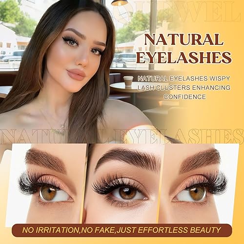 Miniatura 3 de QUEWEL 580 racimos de pestañas 30D+40D+50D+60D+80D+100D racimos de pestañas wispy de 10-18mm, pestañas individuales en racimo reutilizables para