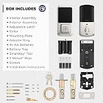Weiser Halo Satin Nickel WiFi Serrure intelligente, Verrouillage de porte sans clé, Verrure de porte avec clavier à écran tactile, Amazon Alexa & Google Assistant/Google Home Compatible, Serrure Deadbolt, Verrouillages intelligents pour la porte d'entrée