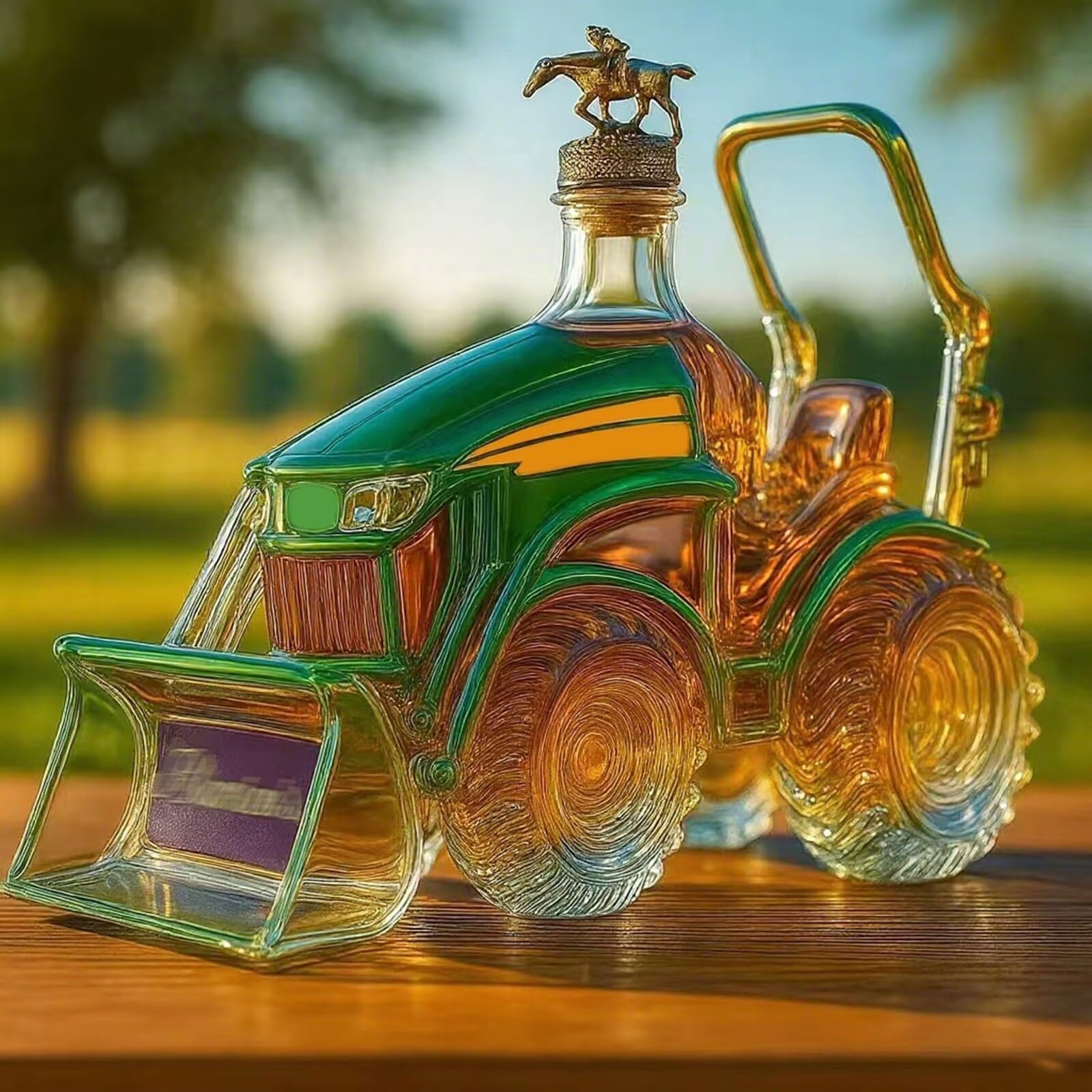 BCJMKDX Decanter, 300ML 3D Tractor Shaped Whiskey Wine Bottle,Creative Car Theme Empty Bottles(B)
