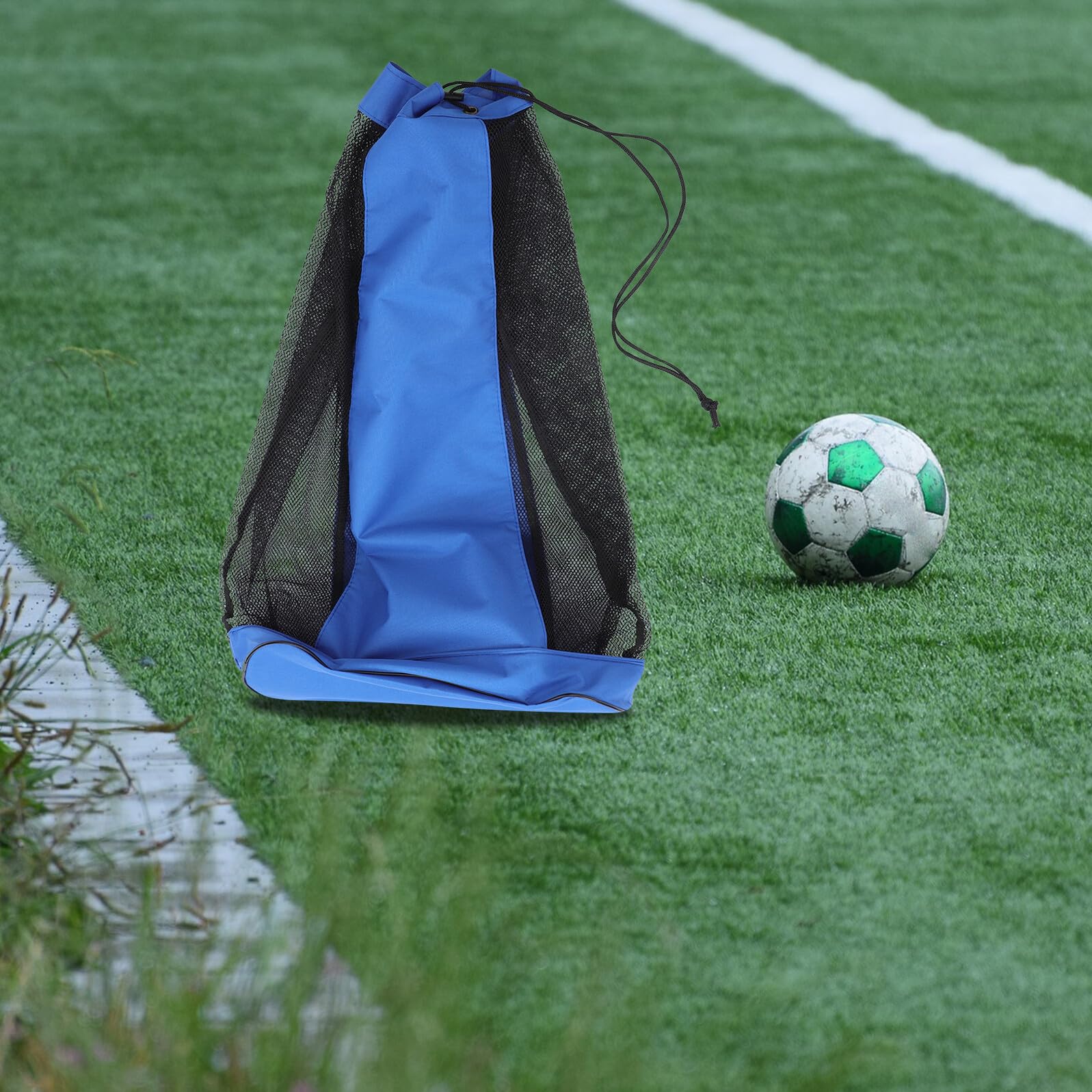 Grande Borsa a Rete Coulisse per Attrezzatura Sportiva Borsa Porta Palloni da Calcio e Basket Tracolla Regolabile per Palestra e Allenamento