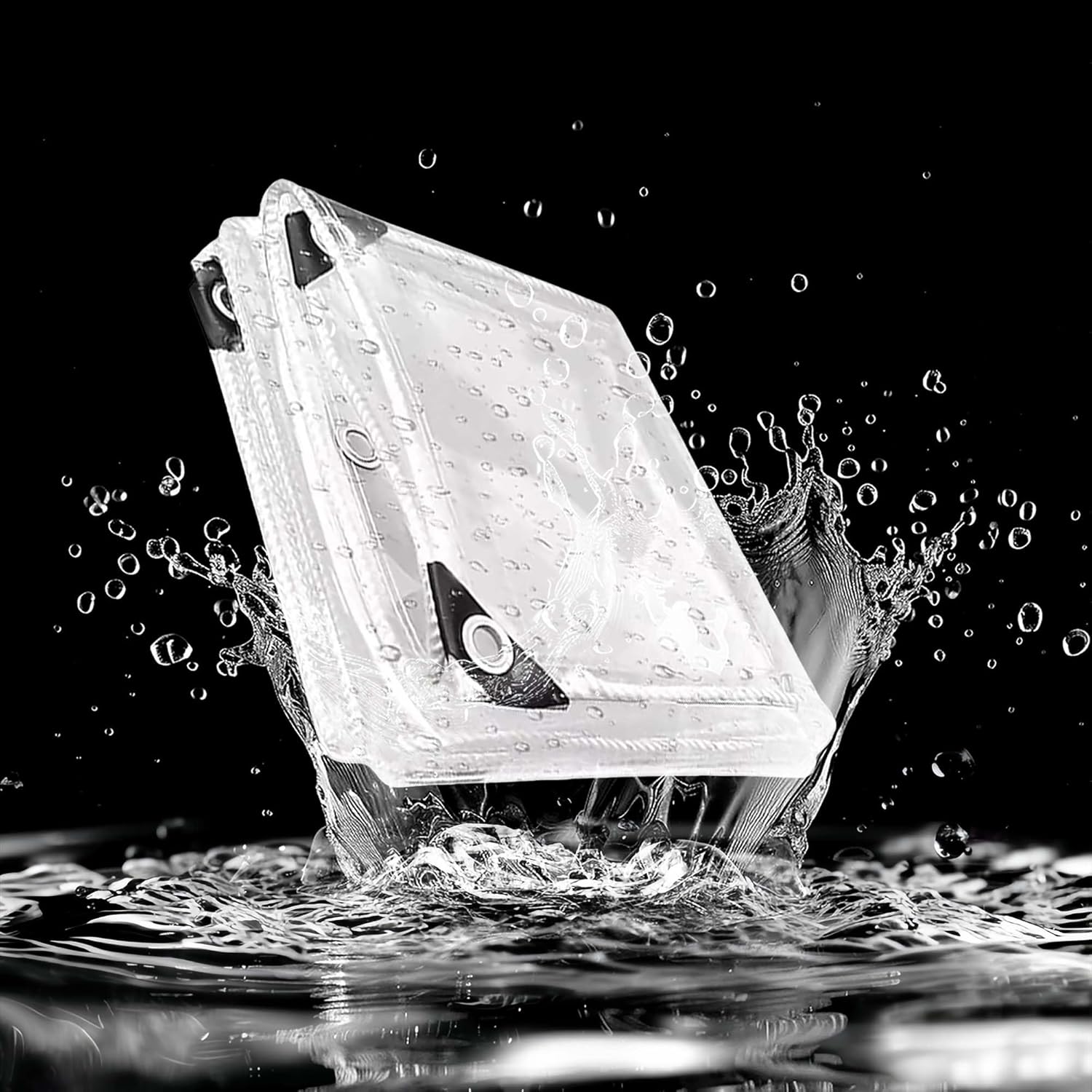 透明なターポリン 225 x 335 cm 雨よけ台風豪雨対策防風透明なターポリン折りたたみ植物保護カバ菜園用農業避難所住宅用, 透