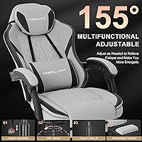 Vista 4 de Misolant Silla de videojuegos, silla gamer de tela con reposapiés para adultos, silla ergonómica de juego de computadora con respaldo alto