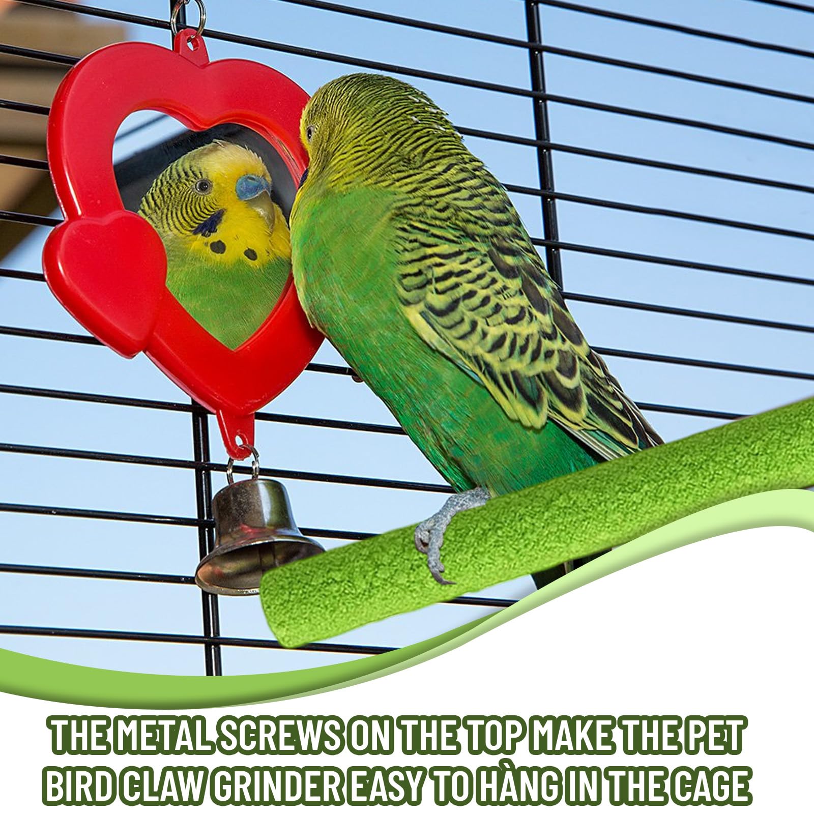 4 Bird Perches for Cage 20cm Parrot Perch Set for Small and Medium Birds Colorful Budgie Perches for Nail and Beak Maintenance Foot Exercise and Cage Enrichment (Blue - Image 4