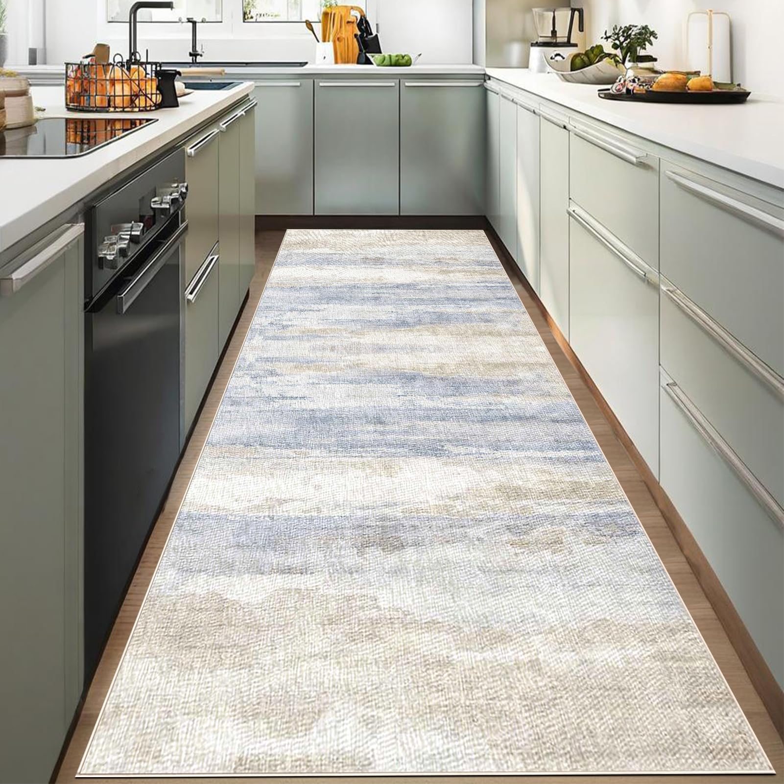 YUEAENK Non Slip Hall Runner Rugs 60 x 500 cm Long Hallway Rug, kitchen Runner Washable Carpet Floor Mat for Bedroom Kitchen Lounge Bedside Indoor Carpets