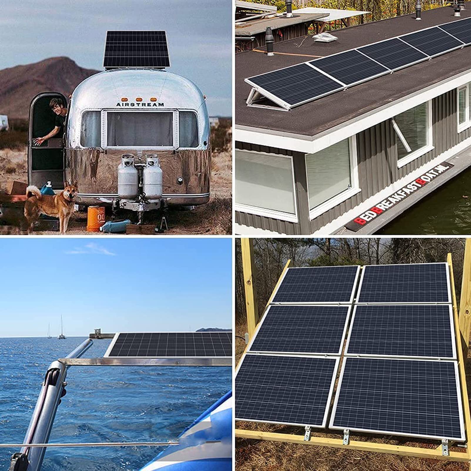 Monokrystaliczne moduły solarne 80 W, 20 V, wysoka wydajność, monomodulowa ładowarka PVC, do domu, na kemping, łódź, do przyczepy kempingowej i innych zastosowań niezależnych od sieci
