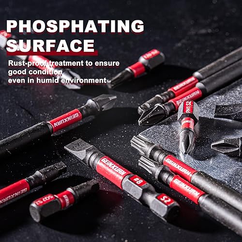 Miniatura 9 de Impact Tough #2 Phillips - Juego de puntas de destornillador de 2 pulgadas, paquete de 15 puntas de destornillador PH2 a granel