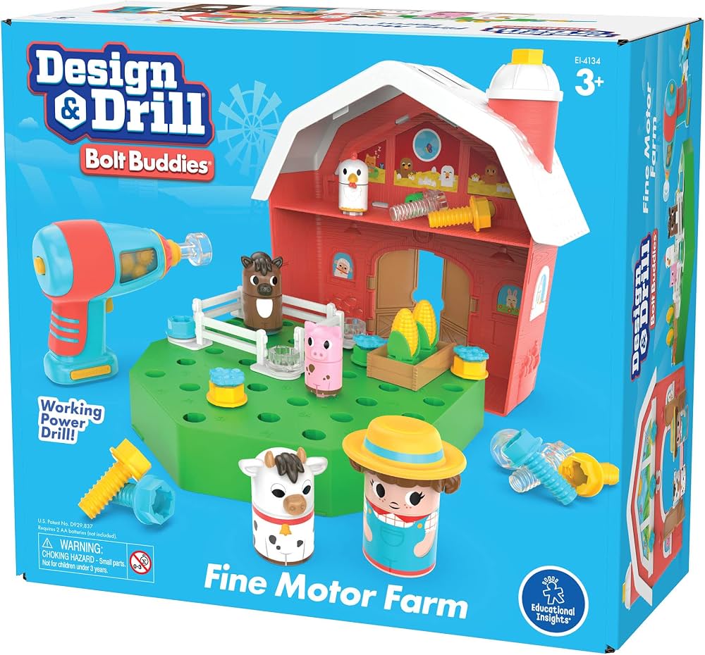 Learning Resources Grue Design & Drill – Perceuse électrique – Jouet STEM à Démonter – 3+ – Motricité Et Construction – Inclut 2 Bolt Buddies