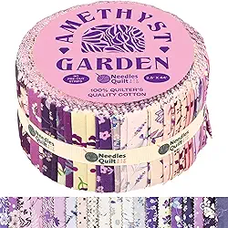 Jelly Roll Tecidos para Quilting Clearance 40 tiras 6.3 cm x 111.8 cm | Pacotes de tiras de algodão – Tecido acolchoado perfeito para costura, projetos de colcha pré-cortada e artesanato DIY (Amethyst