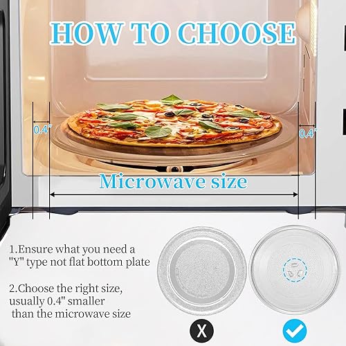 Miniatura 4 de Placa de repuesto para microondas de 12.5 pulgadas, placa giratoria de vidrio para microondas para Samsung, GE y Hotpoint, bandeja de repuesto para