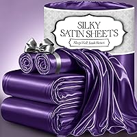 DECOLURE Satin Bed Sheets - 4 Piece Luxury Silky Full Size Bedding Set