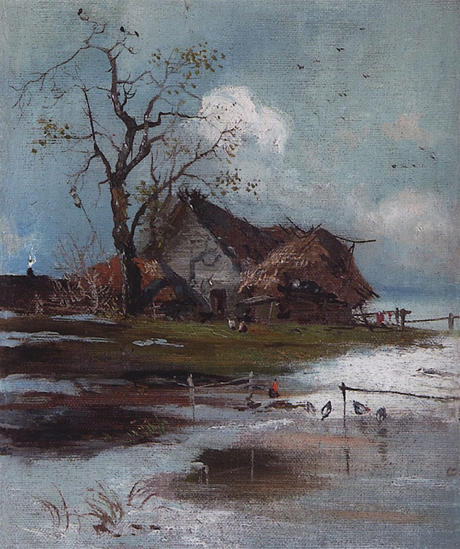 RZHRHJES Abstract Painting Poster Art Print Canvas Print Poster Spring Aleksey Savrasov Landscape Canvas Painting for Office Decor 60x90cm