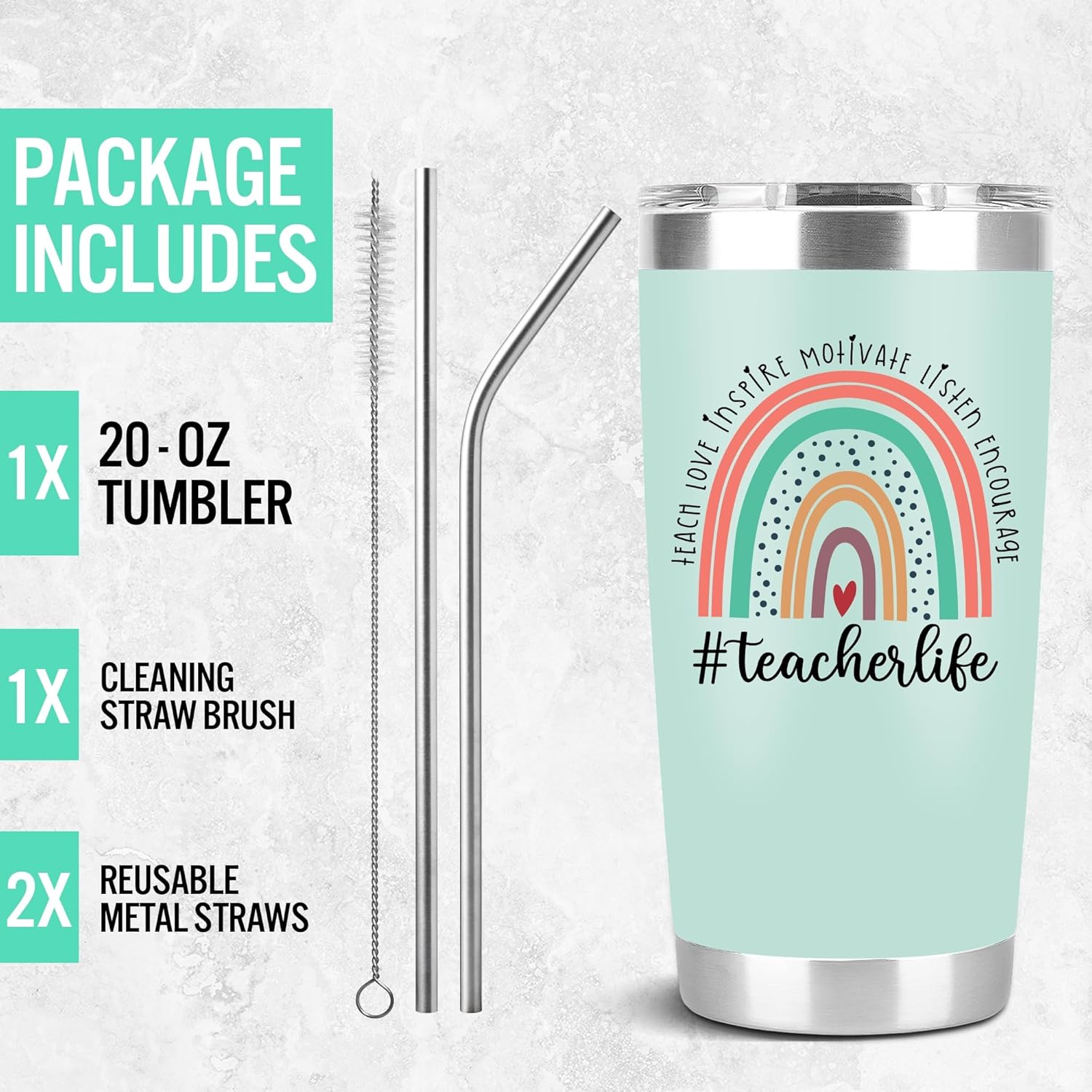 Teacher Tumbler Gifts For Women, Teacher Appreciation Week Gifts from Students, Back To School, Retirement, Christmas Gift Ideas, 20 Oz Tumbler Cup - Image 2