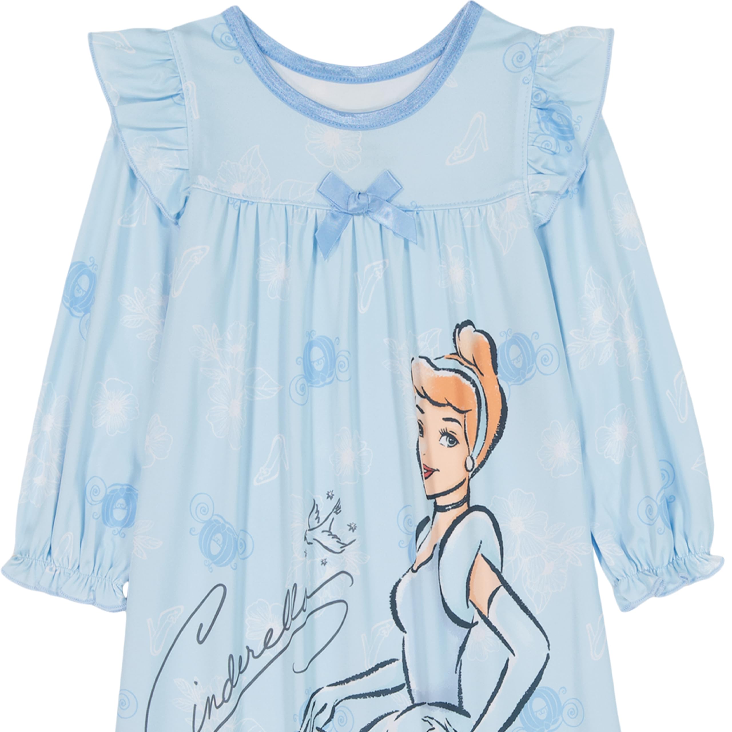 Disney Confezione da 3 camicie da notte da bambina, motivo principesse di Frozen, Minnie, confezione da 8