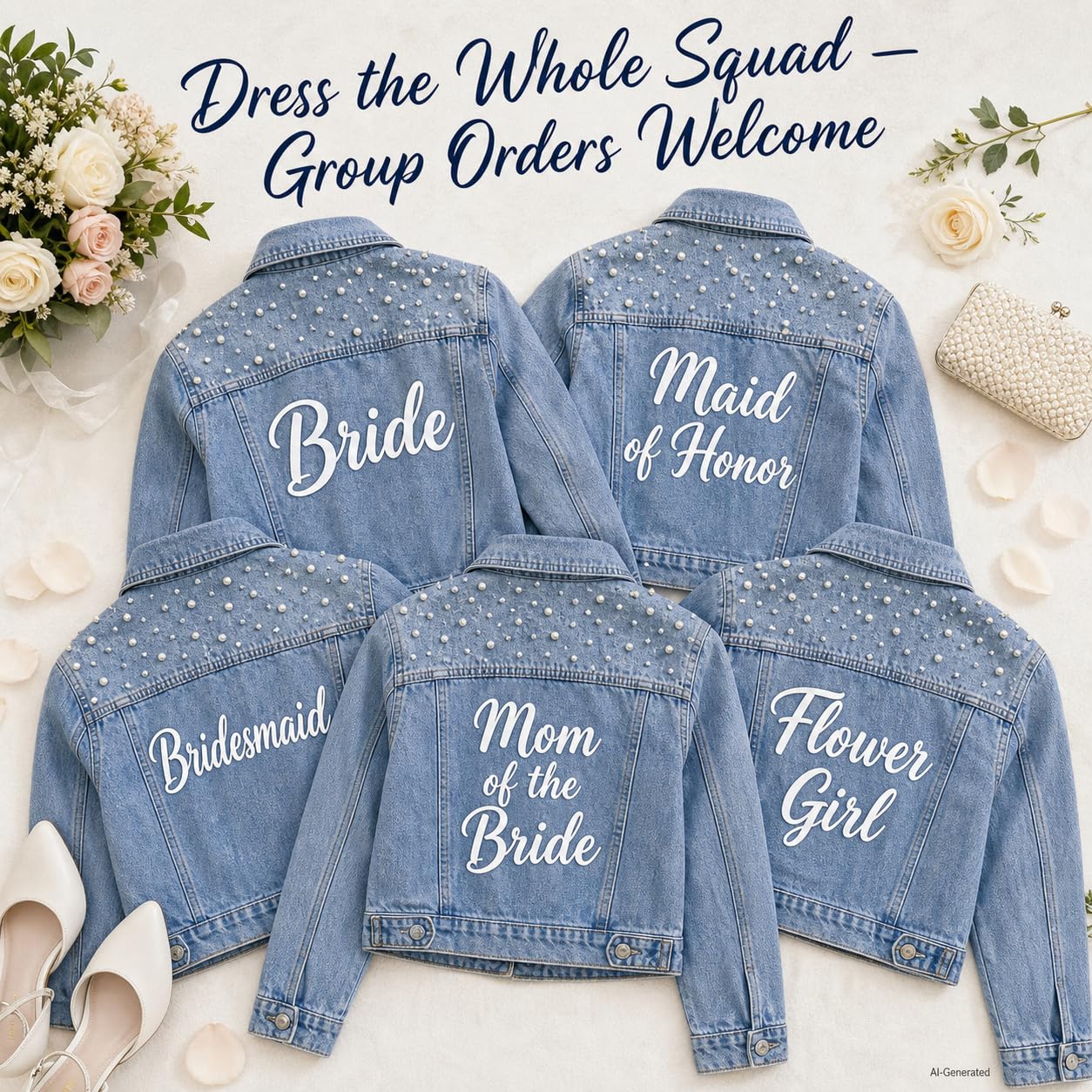Chaqueta de mezclilla perla personalizada Future Mrs, chaqueta personalizada, chaquetas de boda, chaqueta Wifey, chaqueta nupcial-glit