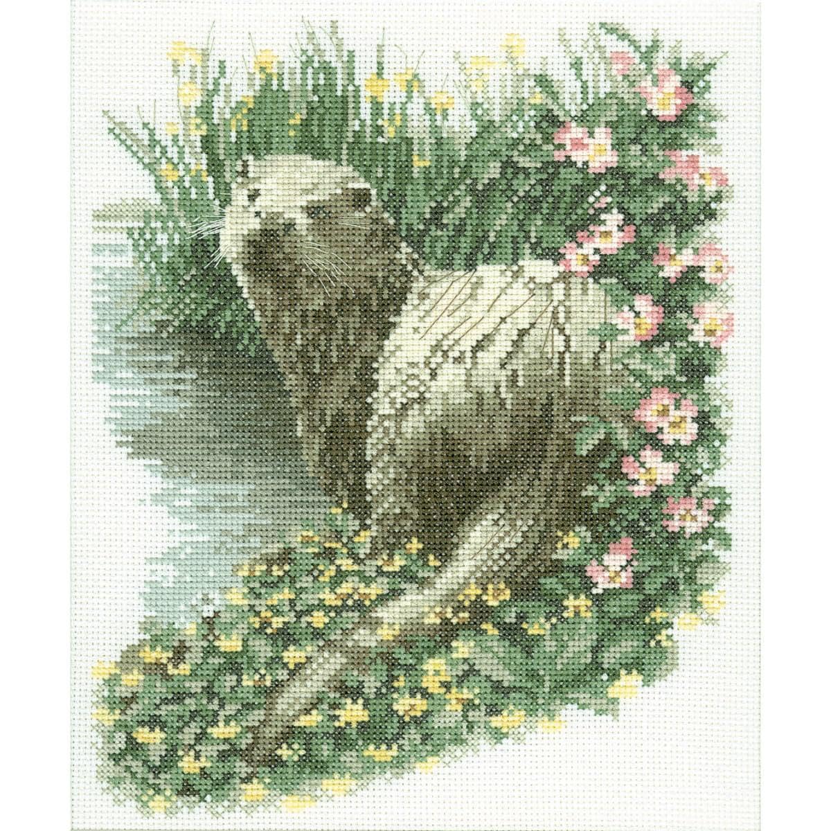 Heritage Crafts Cross Stitch Kit - John Stubbs - Otter