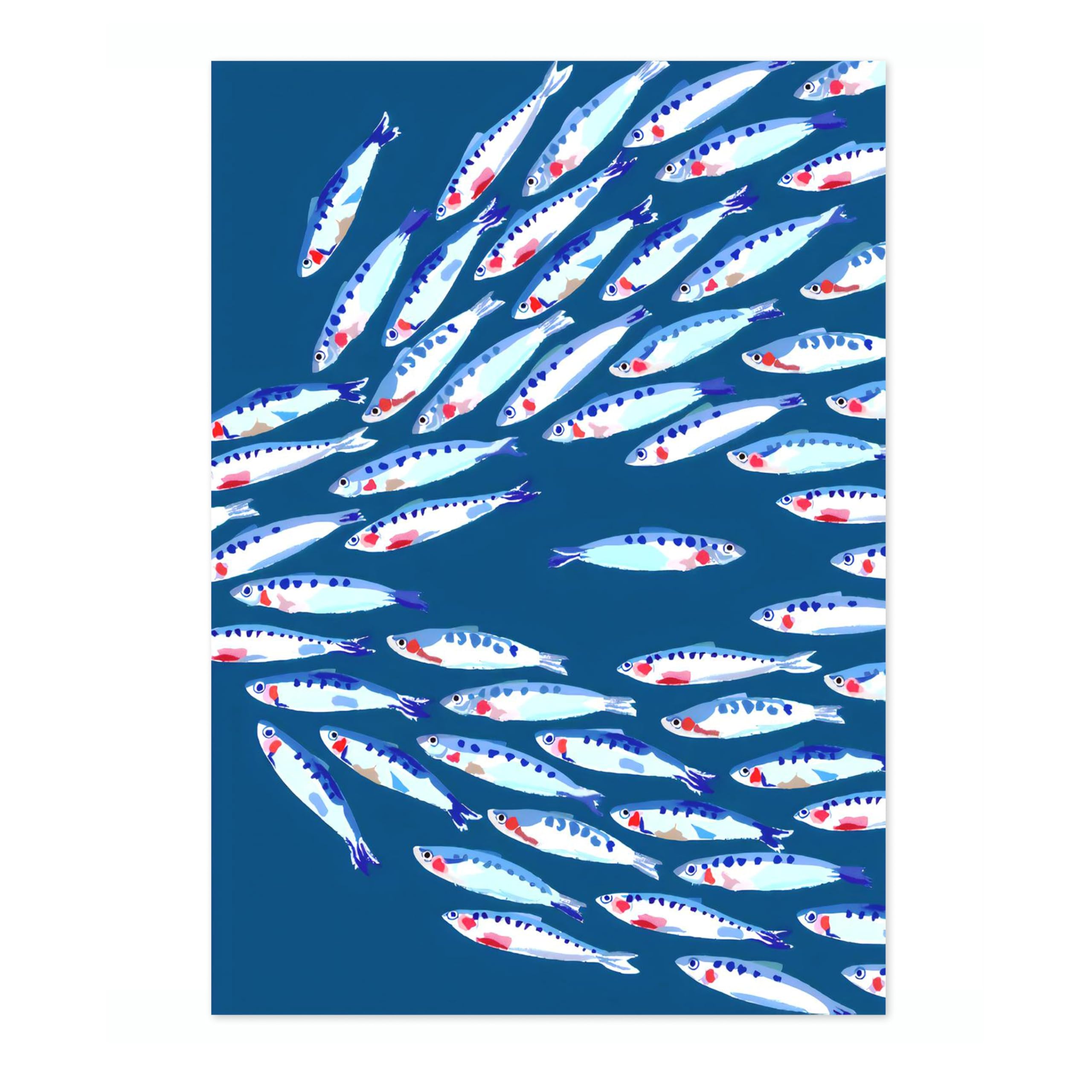 Swimming Against The Shoal Nautical Exhibition Art Print, Vintage Botanical Prints, Retro Sealife Oceanography Illustration Wall Art, Nature Bathroom Home Decor, A1 (Print Only) - 84.1x59.4cm — image 1