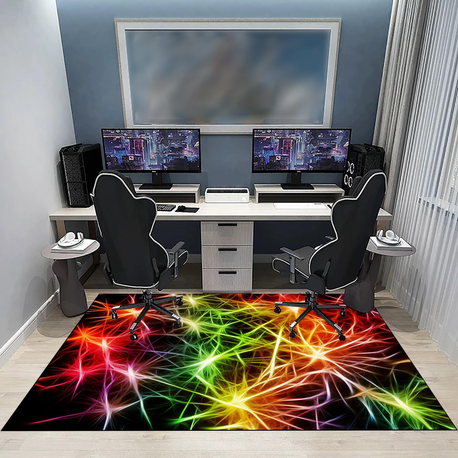 200 x 280 cm Tapis de Sol Bureau, Protège Parquet Chaise roulettes, Tapis Chaise Gaming, Tapis de Protection de Sol pour Chaise de Bureau, Tapis Gaming Sol pour Sols durs, Protège Parquet