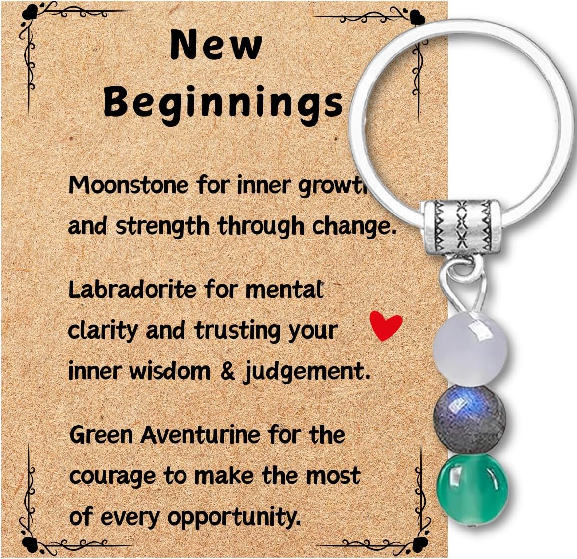 Birthday Gifts for Women, New Beginning Gifts for Her, Natural Crystal Stone Keychains Ideal Birthday Gift for Woman