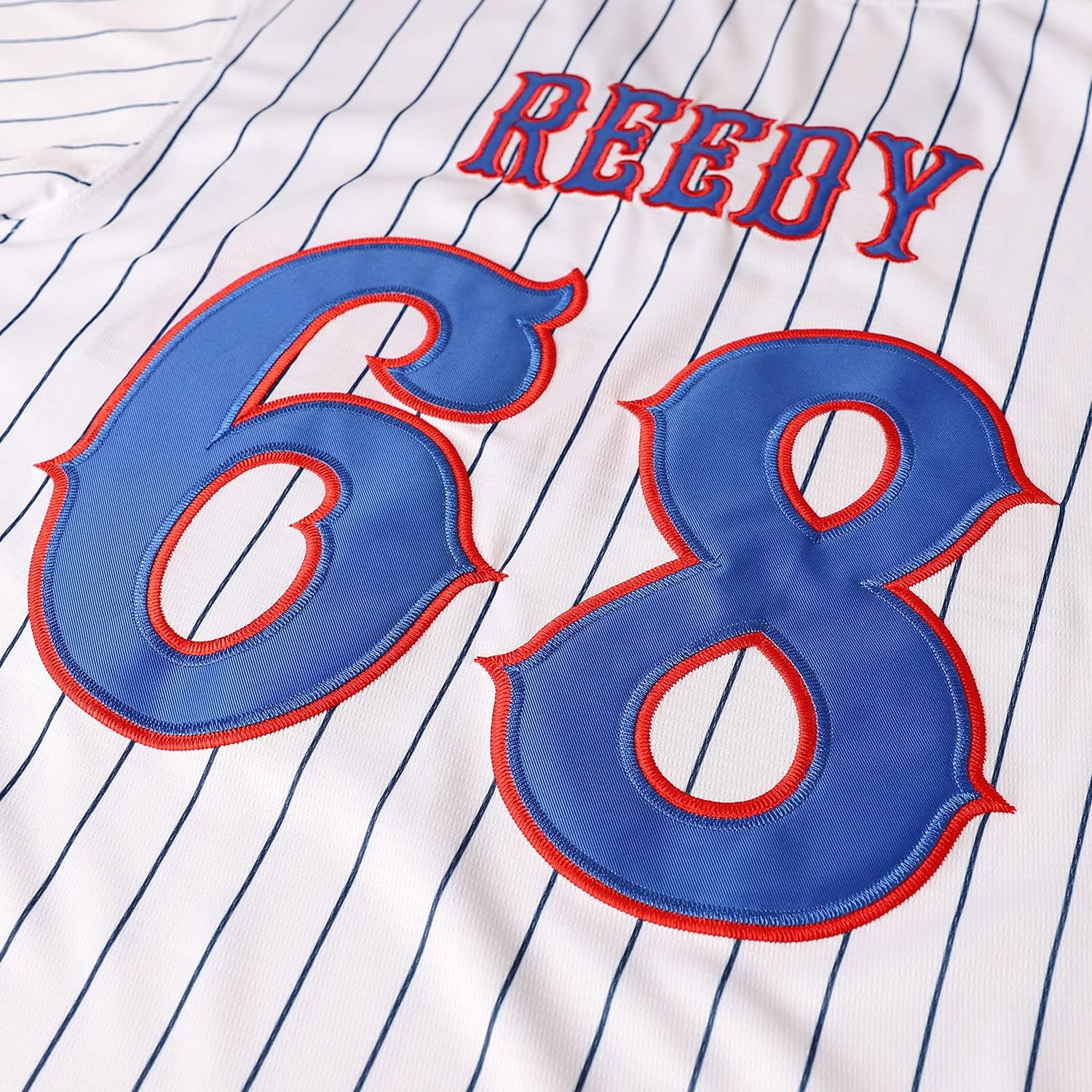 Benchwarmers Jersey 32 Howie Goodman 68 Reedy 82 Richie Goodman 44 Matthews Stitched Men's Pinstriped Baseball Jersey (68 White, XX-Large) - Image 4